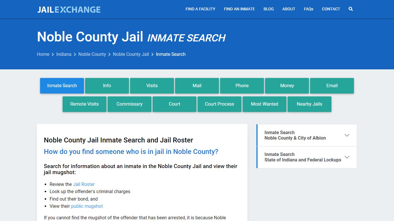 Inmate Search: Roster & Mugshots - Noble County Jail, IN